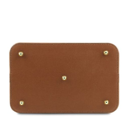 Cognac leather Handbags Minerva - by Tuscany Leather