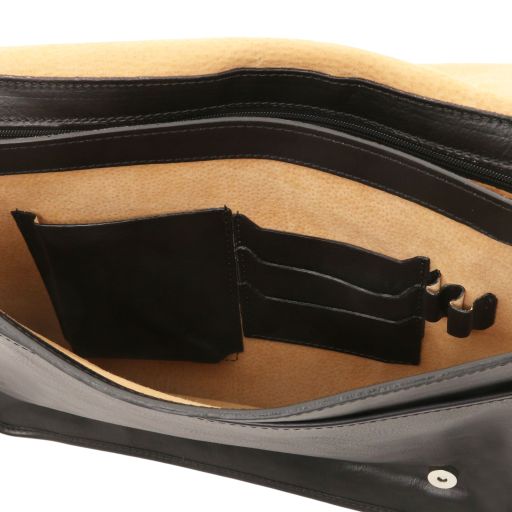 TL Messenger - Two compartments leather shoulder bag - Large size