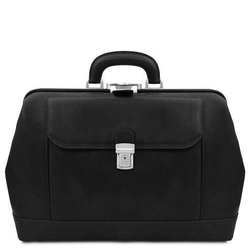 Black leather Doctor Bags Leonardo - by Tuscany Leather
