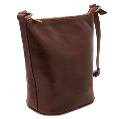 Yellow leather Shoulder Bags Giusi - by Tuscany Leather