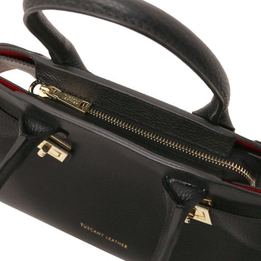 Black leather Handbags Coccola - by Tuscany Leather