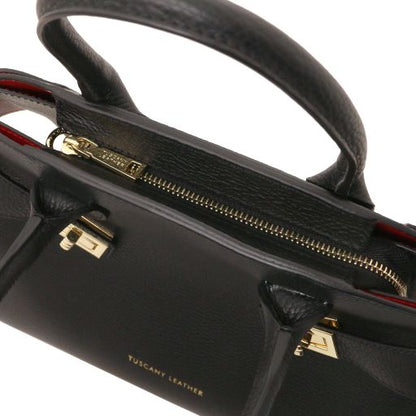 Black leather Handbags Coccola - by Tuscany Leather