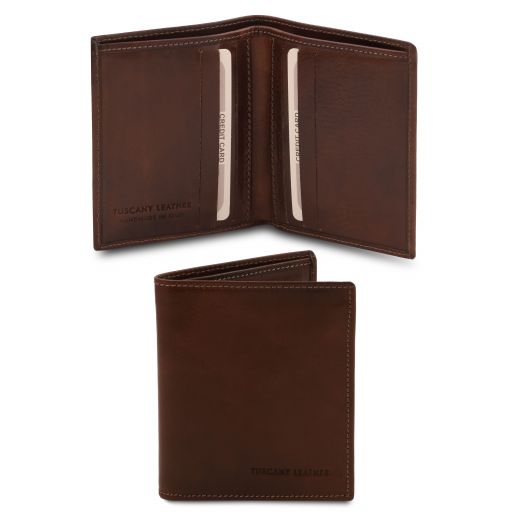 Dark Brown leather Wallets & Money Clips Exclusive 2 by Tuscany Leather