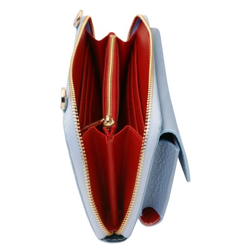 Urania - Leather wallet/phone holder with strap