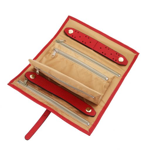 Soft leather jewellery case