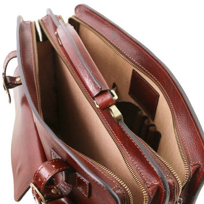 Brown leather Briefcases Venezia - by Tuscany Leather