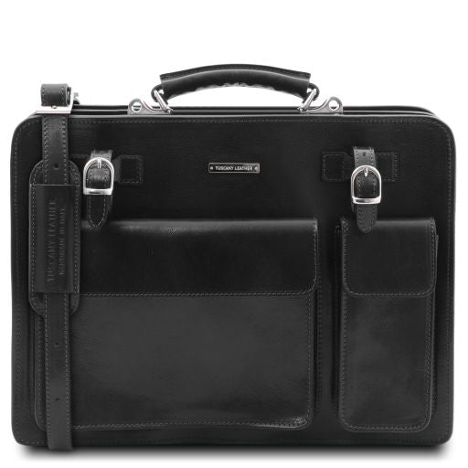 Black leather Briefcases Venezia - by Tuscany Leather