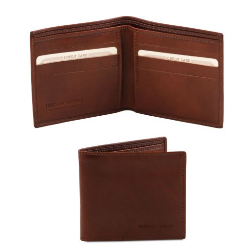Brown leather Wallets & Money Clips Exclusive 2 by Tuscany Leather