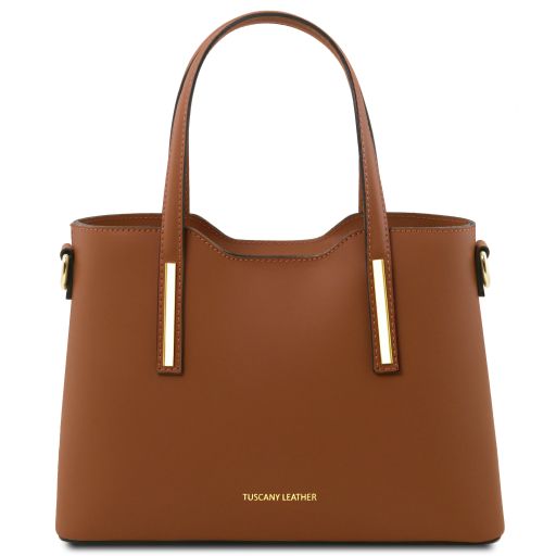 Cognac leather Handbags Olimpia - by Tuscany Leather