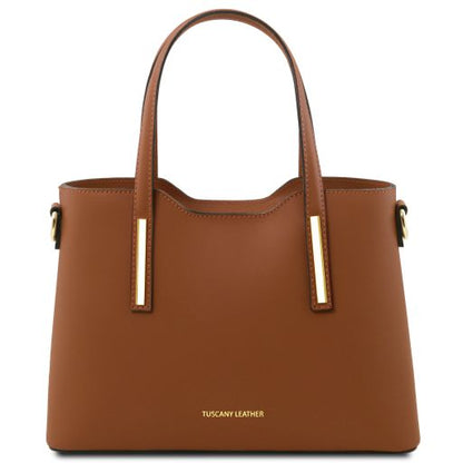 Cognac leather Handbags Olimpia - by Tuscany Leather