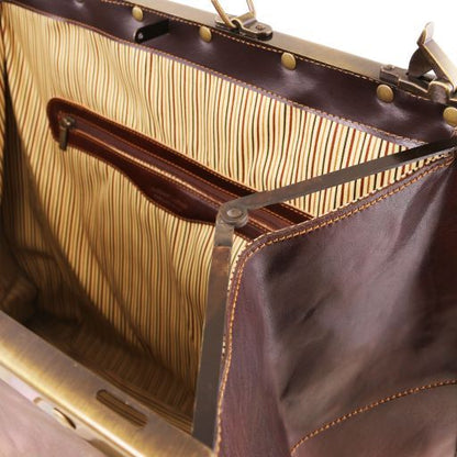 Black leather Duffel Bags Madrid - by Tuscany Leather