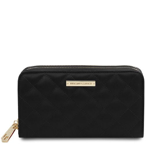 Ada - Double zip around soft leather wallet