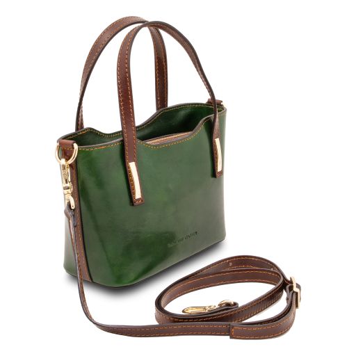 Dark Blue leather Handbags Amelia - by Tuscany Leather