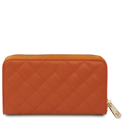 Ada - Double zip around soft leather wallet