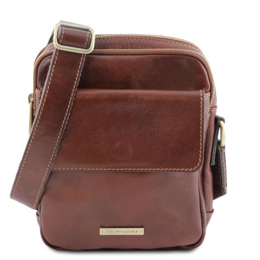 Brown leather Satchels Larry - by Tuscany Leather