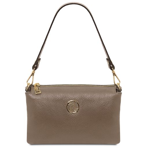 Dark Taupe leather Handbags Sia - by Tuscany Leather