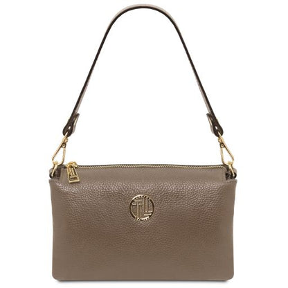 Dark Taupe leather Handbags Sia - by Tuscany Leather