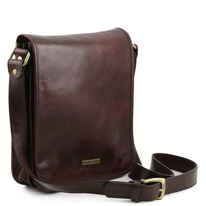 TL Messenger - Two compartments leather shoulder bag