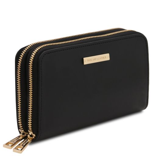 Cognac leather Wallets & Money Clips Gaia - by Tuscany Leather