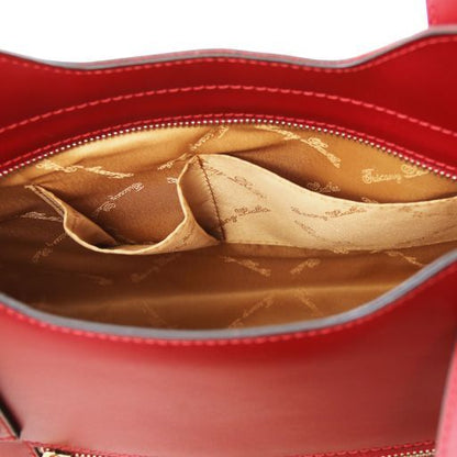 Red leather Handbags Olimpia - by Tuscany Leather