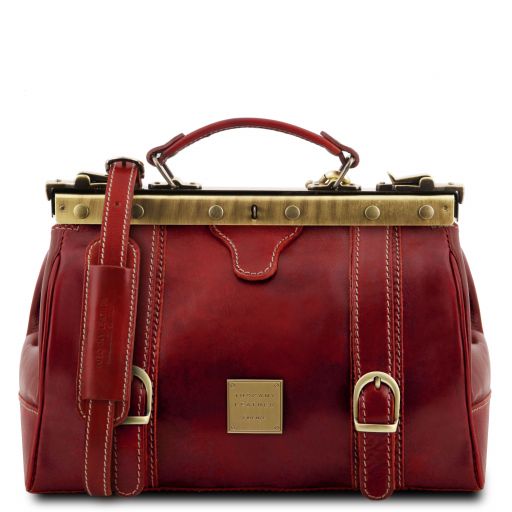 Red leather Doctor Bags Monalisa - by Tuscany Leather