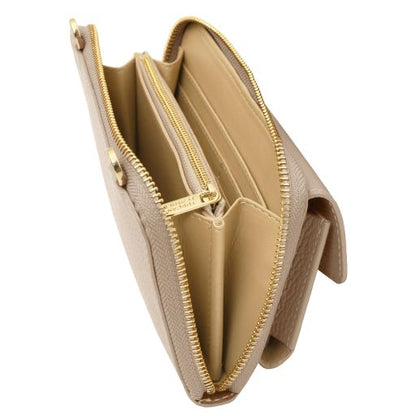 Urania - Leather wallet/phone holder with strap