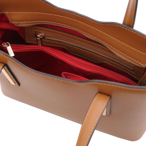 Red leather Handbags Olimpia - by Tuscany Leather