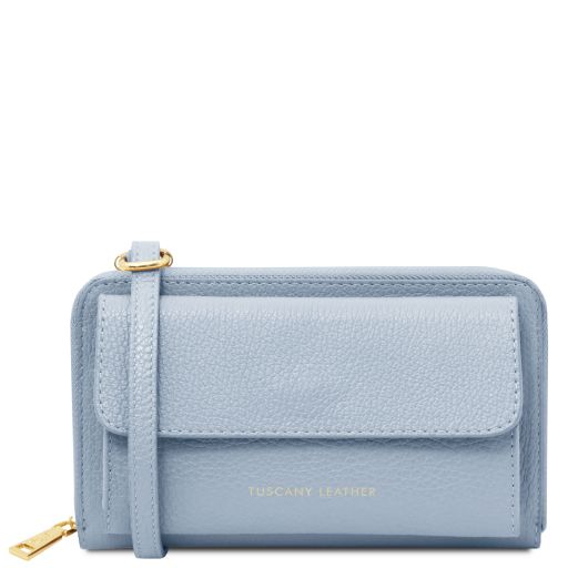 Urania - Leather wallet/phone holder with strap