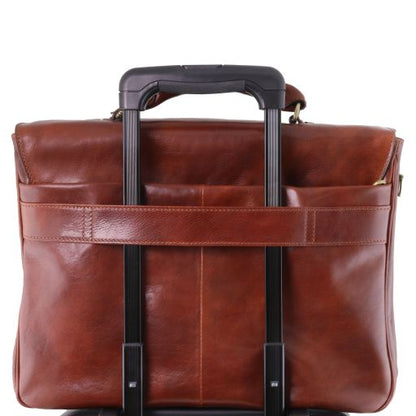 Alessandria - Leather multi compartment TL SMART laptop briefcase