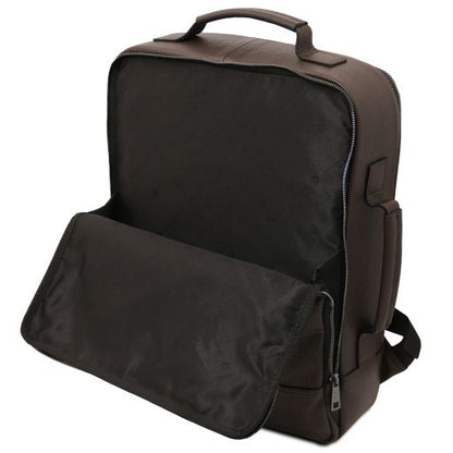 Dark Blue leather Backpacks Brooklyn - by Tuscany Leather