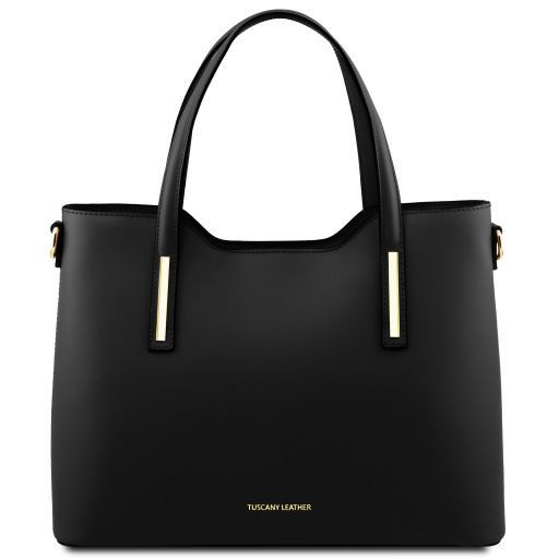 Black leather Handbags Olimpia - by Tuscany Leather
