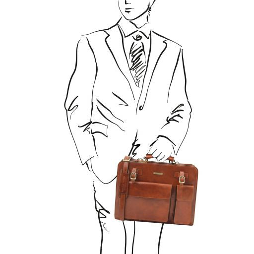 Brown leather Briefcases Venezia - by Tuscany Leather