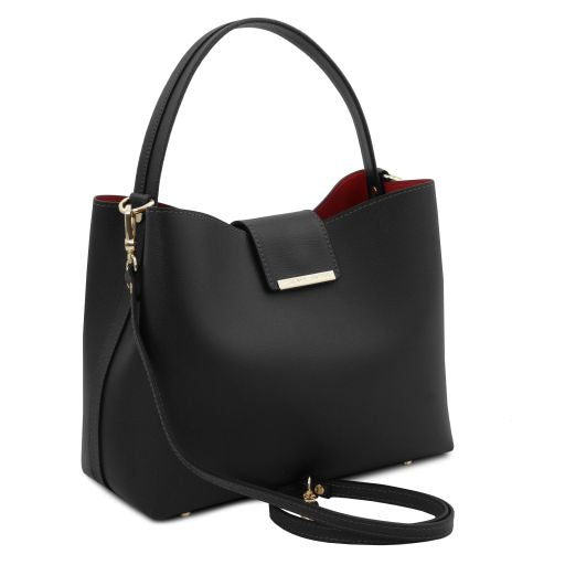 Black leather Handbags Clio - by Tuscany Leather