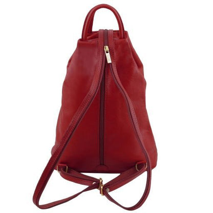 Red leather Backpacks Shanghai - by Tuscany Leather