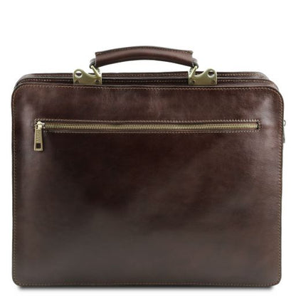 Brown leather Briefcases Venezia - by Tuscany Leather