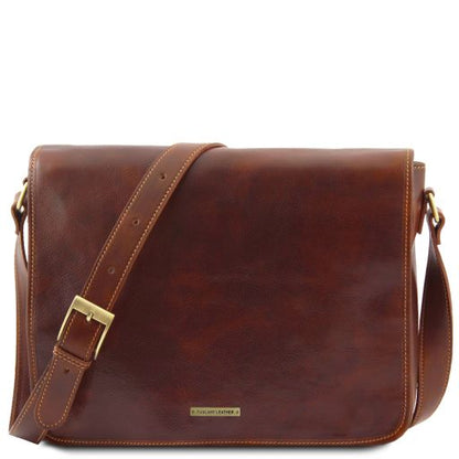 Messenger double - Crossbody leather bag