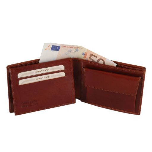 Exclusive 3 fold leather wallet for men with coin pocket