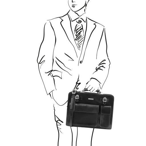 Brown leather Briefcases Venezia - by Tuscany Leather