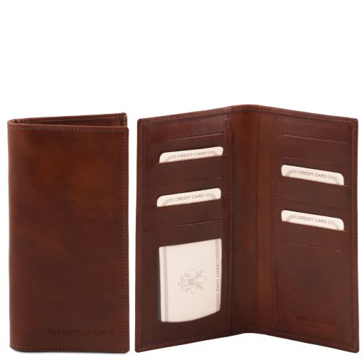 Exclusive vertical 2 fold leather wallet