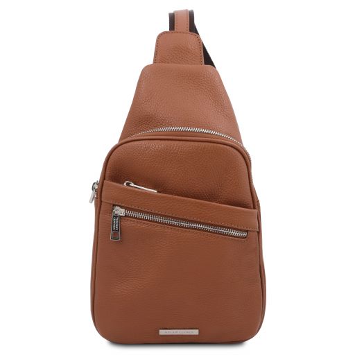 Cognac leather Satchels Albert - by Tuscany Leather