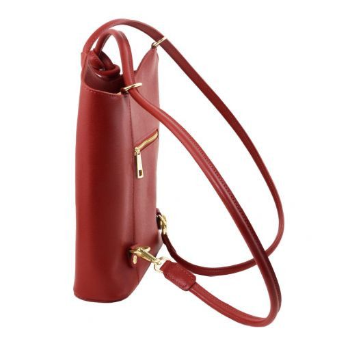 Patty - Saffiano leather convertible backpack shoulderbag