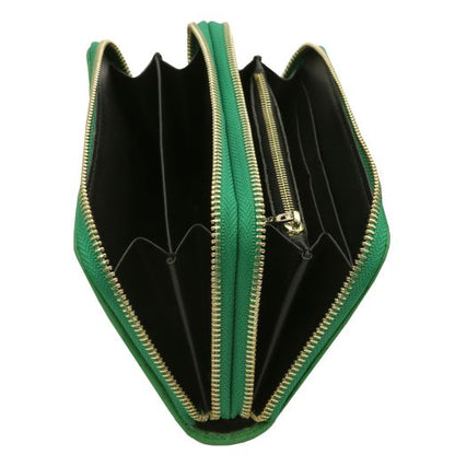 Ada - Double zip around soft leather wallet