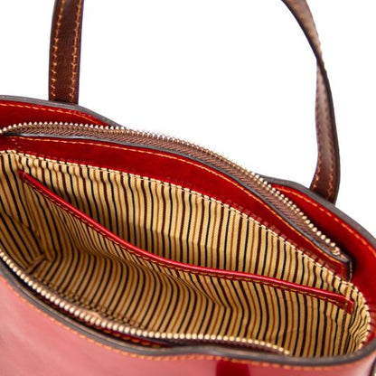 Dark Blue leather Handbags Amelia - by Tuscany Leather