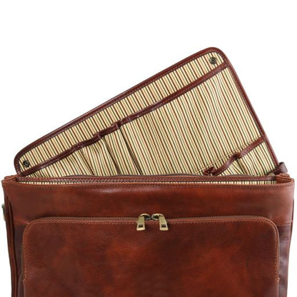 Alessandria - Leather multi compartment TL SMART laptop briefcase