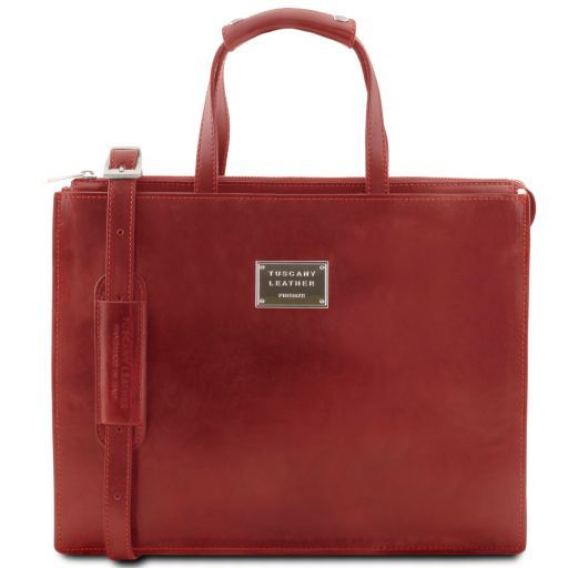 Red leather Briefcases Palermo - by Tuscany Leather
