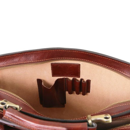 Brown leather Briefcases Venezia - by Tuscany Leather