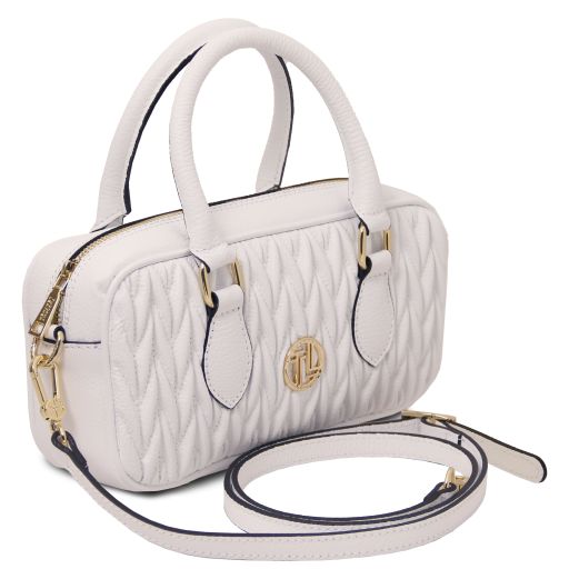 White leather Handbags Mousse - by Tuscany Leather