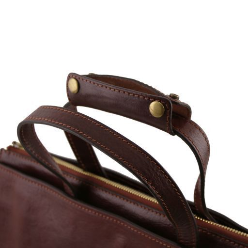 Red leather Briefcases Palermo - by Tuscany Leather