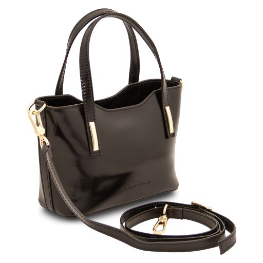 Dark Blue leather Handbags Amelia - by Tuscany Leather
