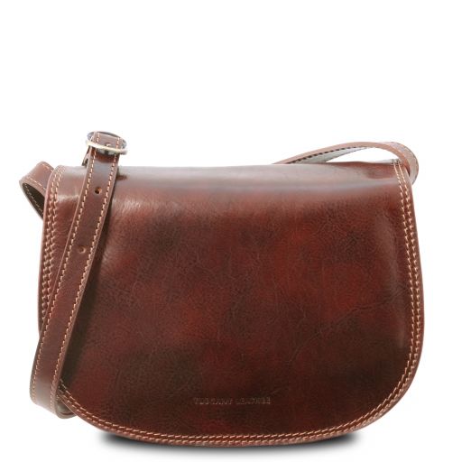 Brown leather Shoulder Bags Isabella - by Tuscany Leather